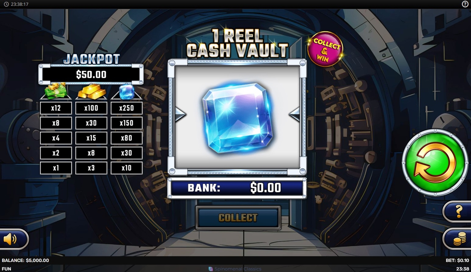 1 Reel - Cash Vault Slot Gameplay