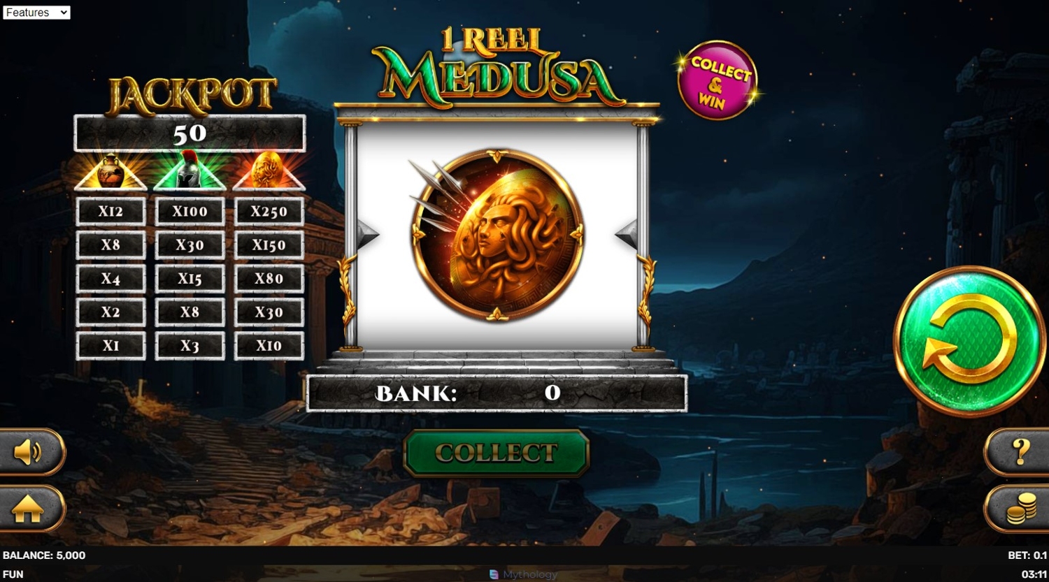 1 Reel - Medusa Slot Gameplay