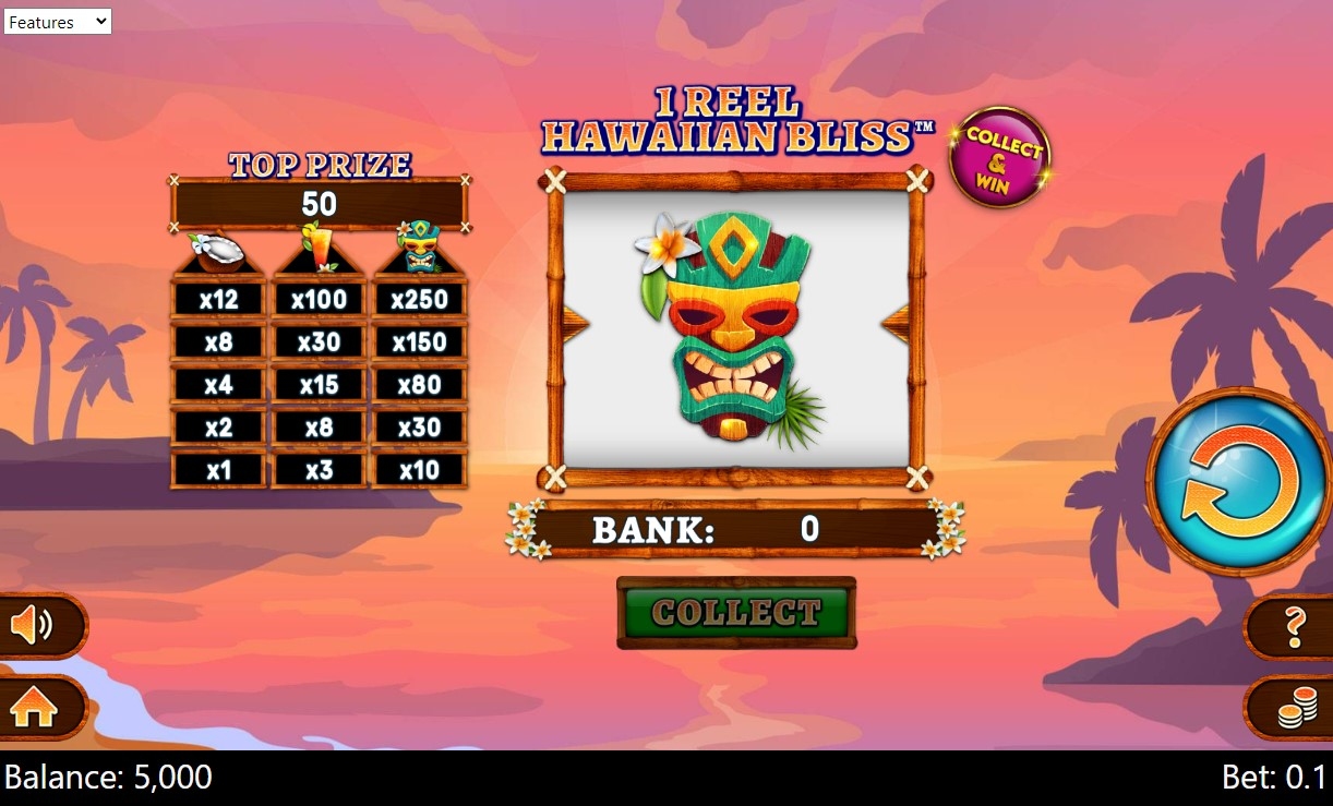 1 Reel Hawaiian Bliss Slot Gameplay