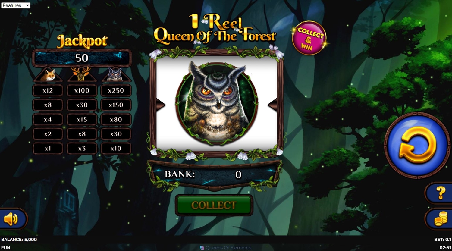 1 Reel Queen Of The Forest Slot Gameplay