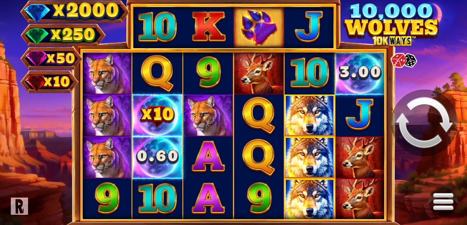 10,000 Wolves 10K Ways Slot Gameplay