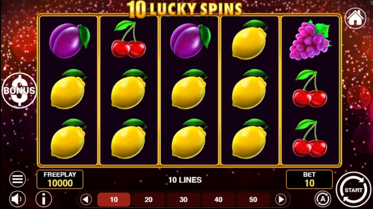 10 Lucky Spin Slot Gameplay