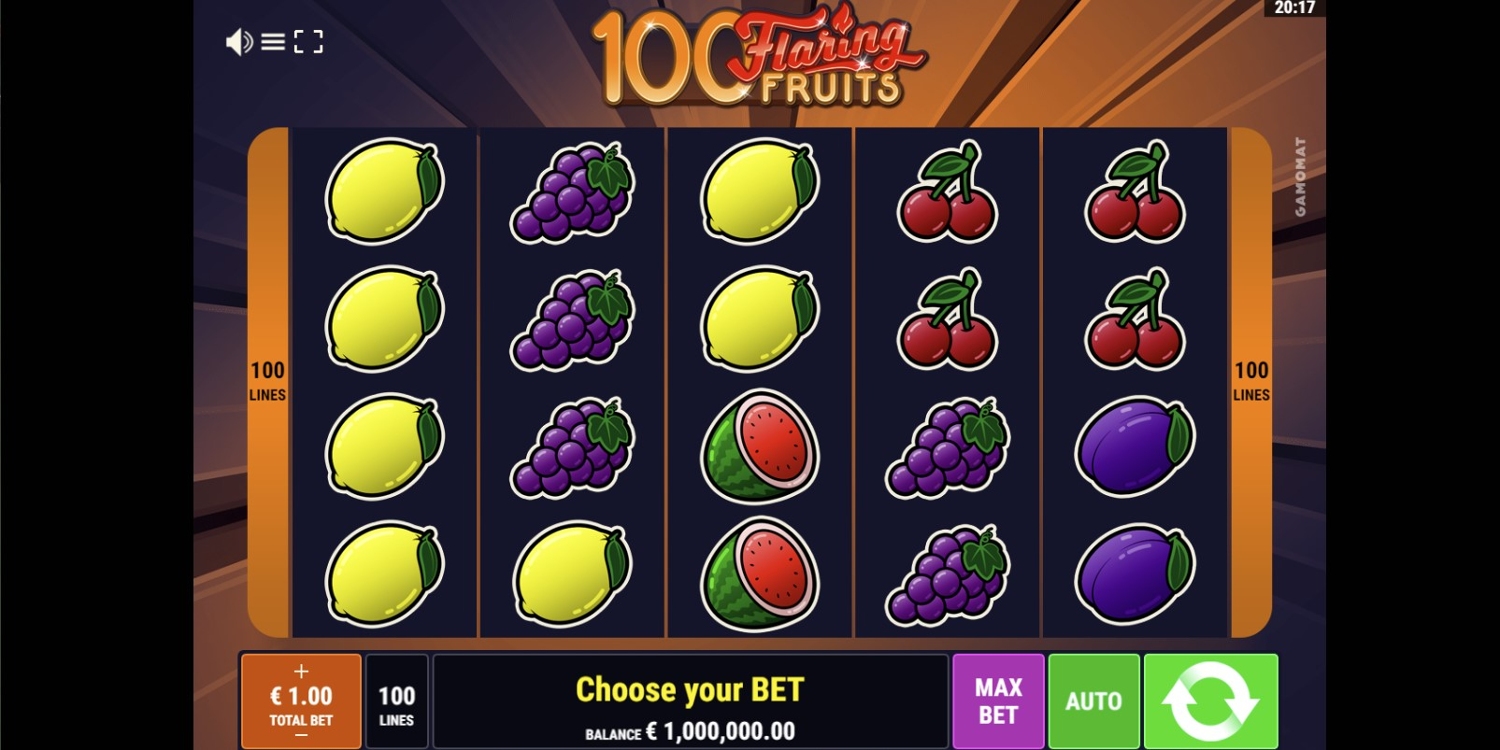100 Flaring Fruits Slot Gameplay