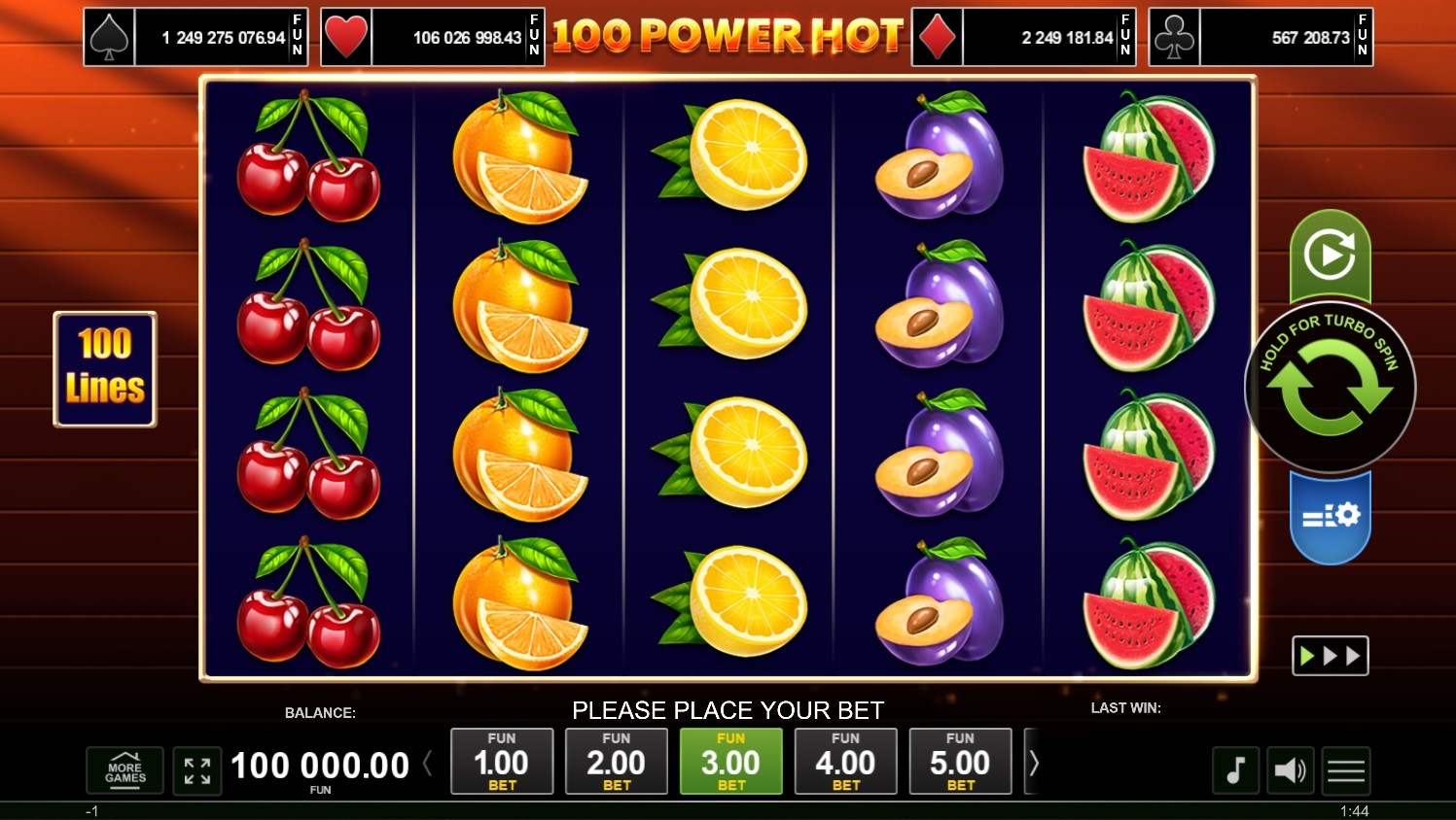 100 Power Hot Slot Gameplay