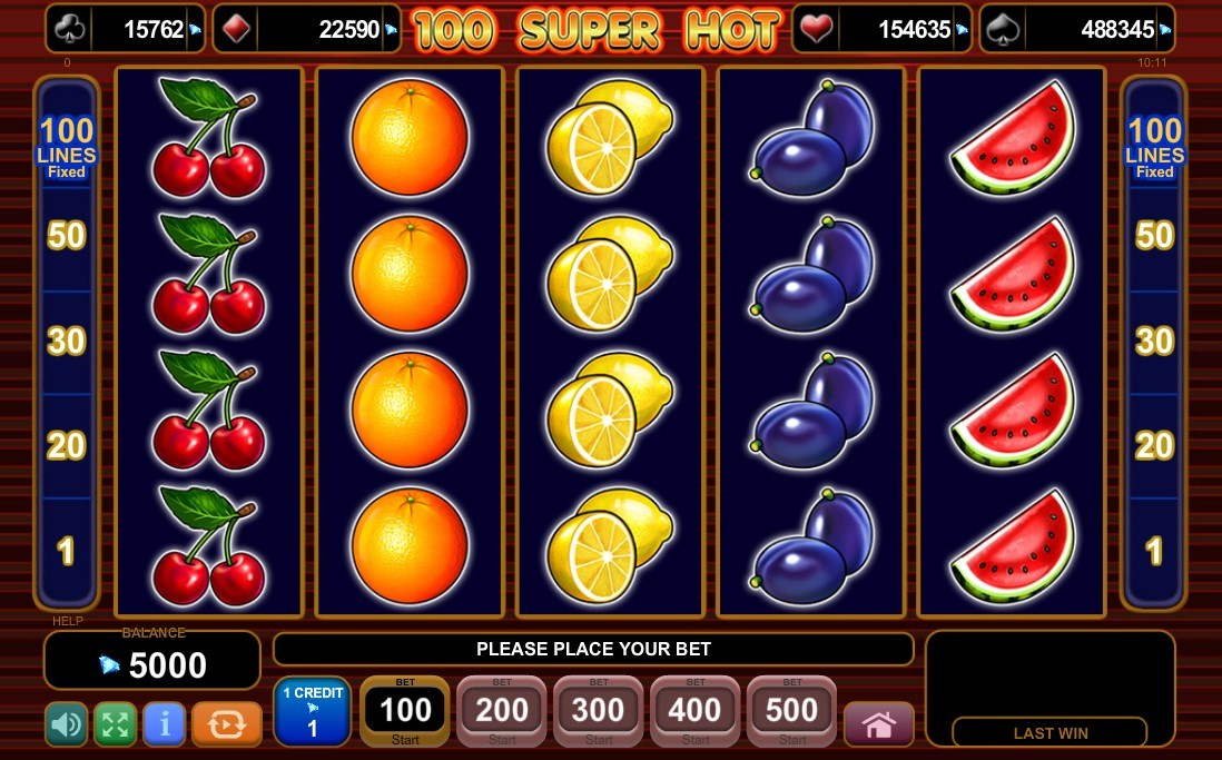 100 Super Hot Slot Gameplay