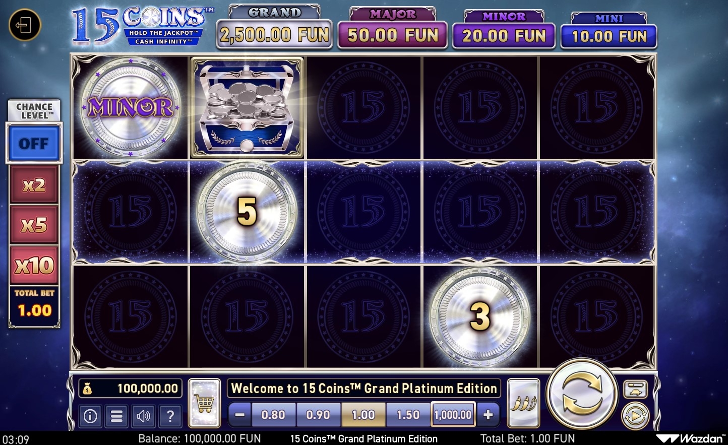 15 Coins: Grand Platinum Edition Slot Gameplay