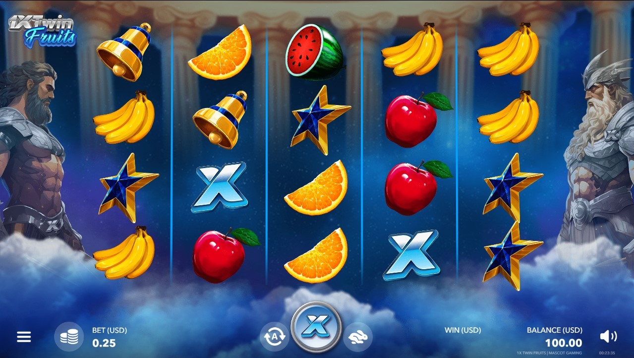1X Twin Fruits Slot Gameplay