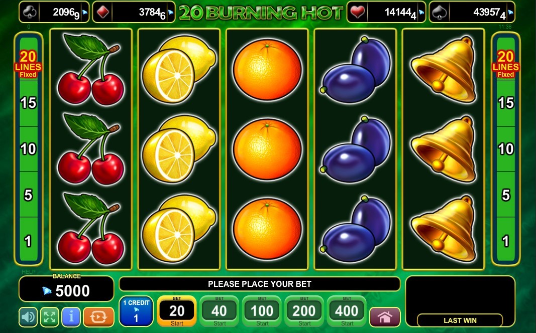 20 Burning Hot Slot Gameplay