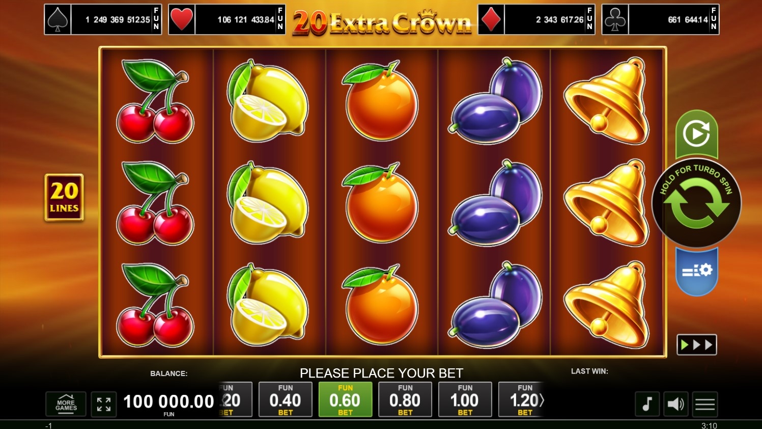 20 Extra Crown Slot Gameplay