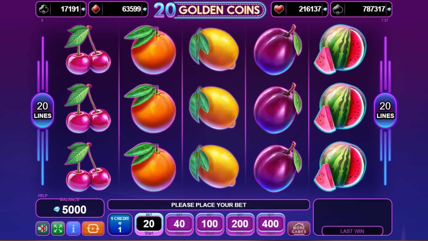 20 Golden Coins Slot Gameplay