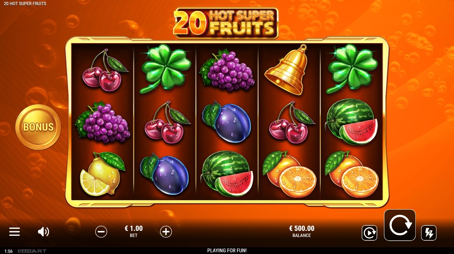 20 Hot Super Fruits Slot Gameplay