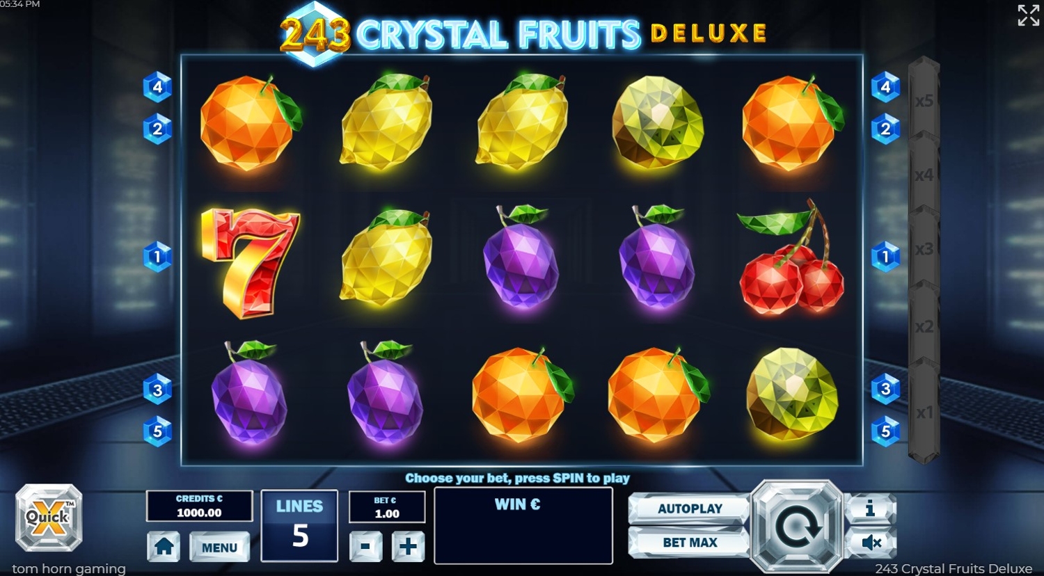 243 Crystal Fruits Deluxe Slot Gameplay