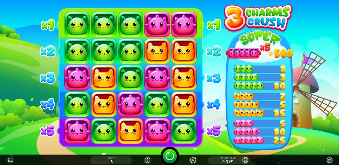 3 Charms Crush Slot Gameplay