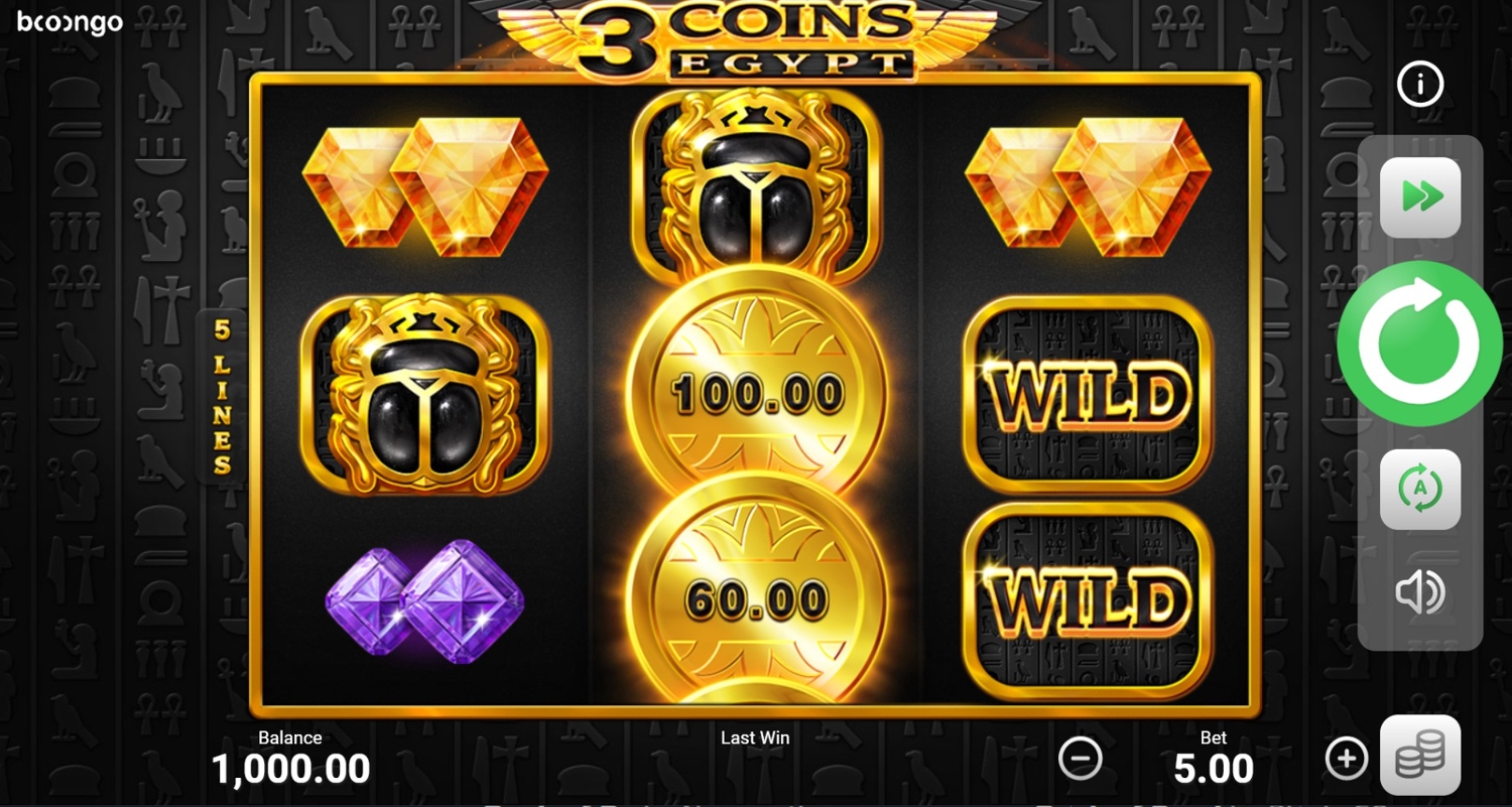 3 Coins Egypt Slot Gameplay