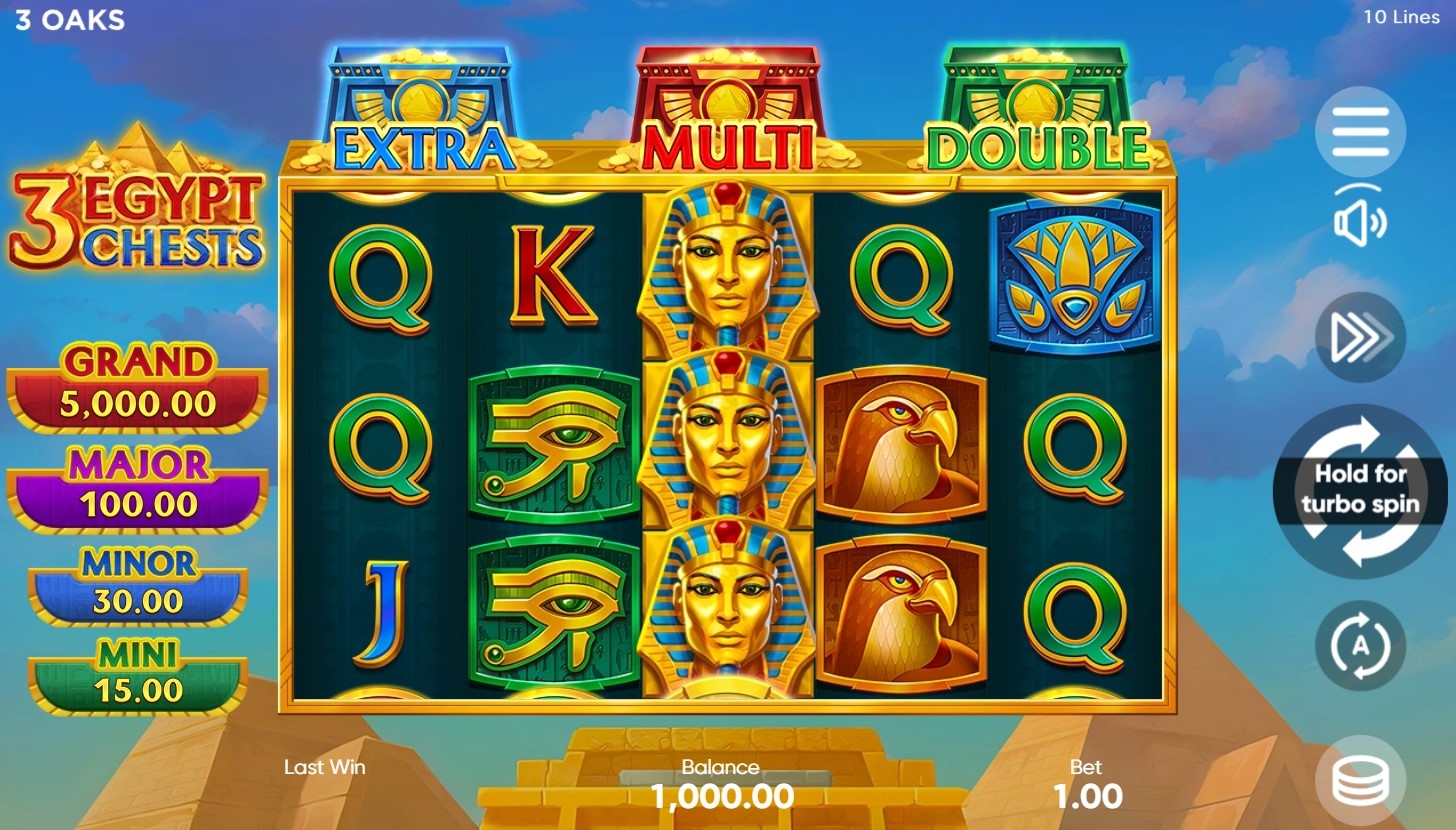 3 Egypt Chests Slot Gameplay