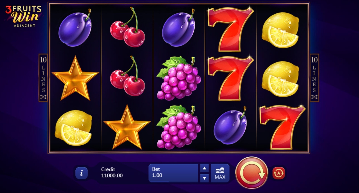 3 Fruits Win: 10 Lines Slot Gameplay
