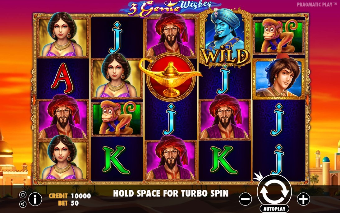 3 Genie Wishes Slot Gameplay
