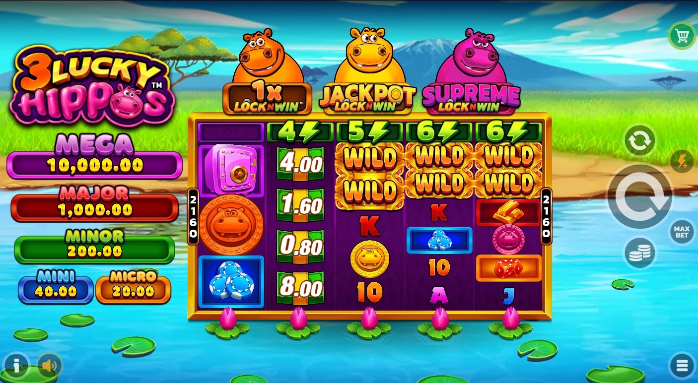 3 Lucky Hippos Slot Gameplay