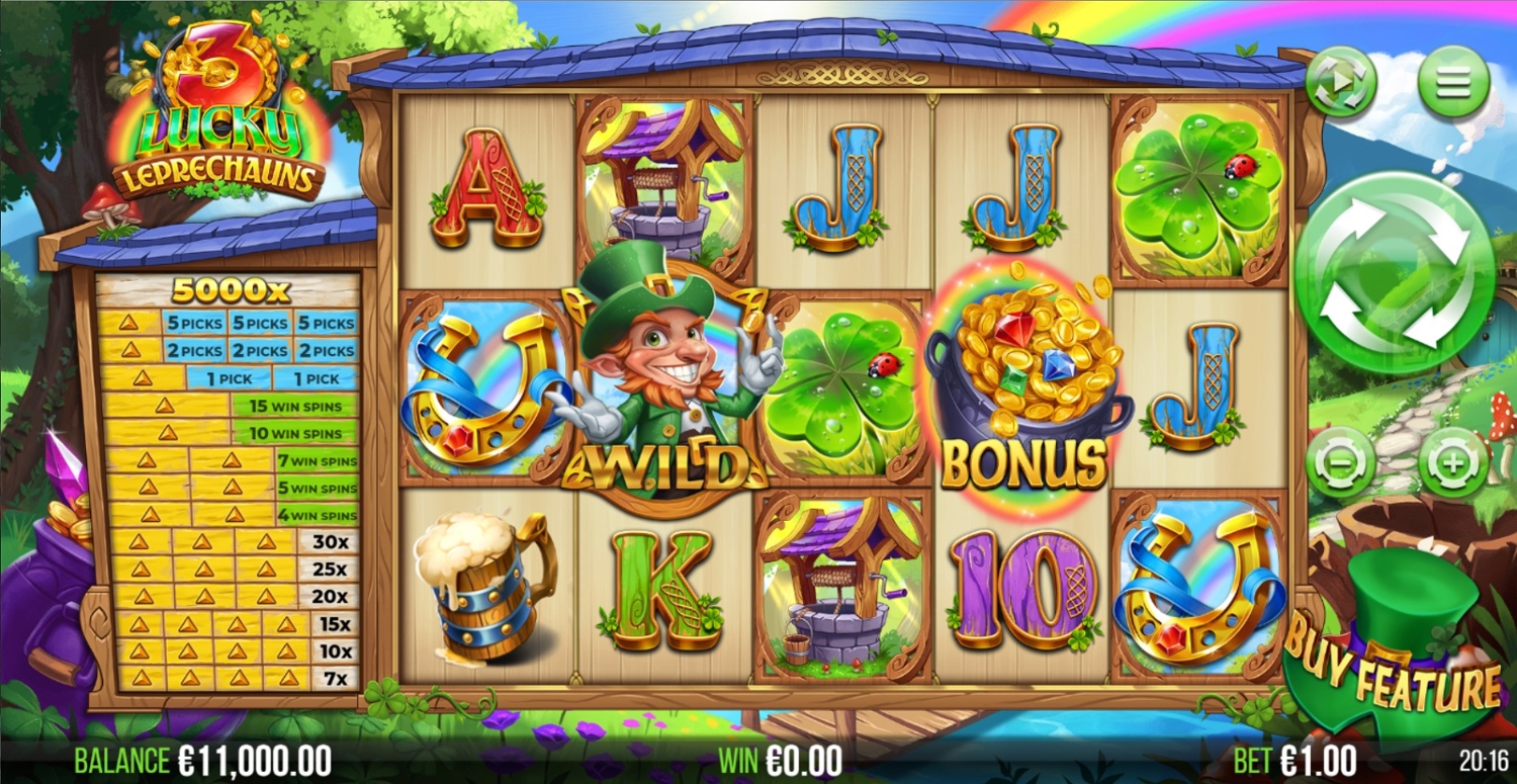 3 Lucky Leprechauns Slot Gameplay