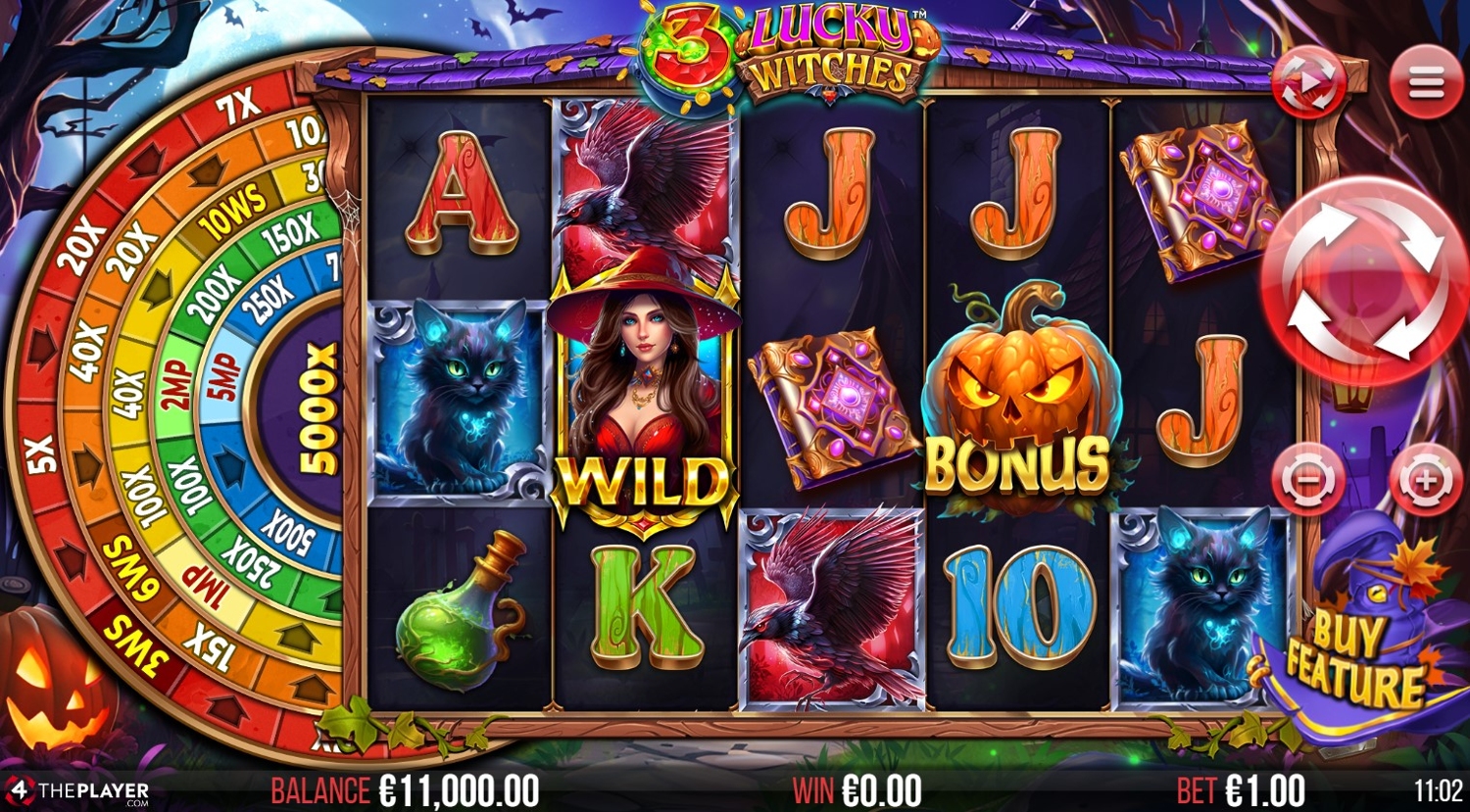 3 Lucky Witches Slot Gameplay