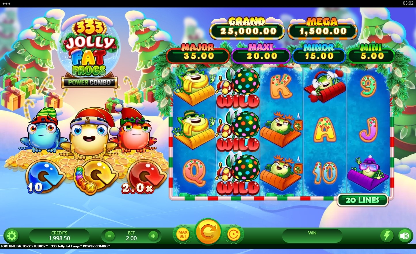 333 Jolly Fat Frogs Power Combo Slot Gameplay