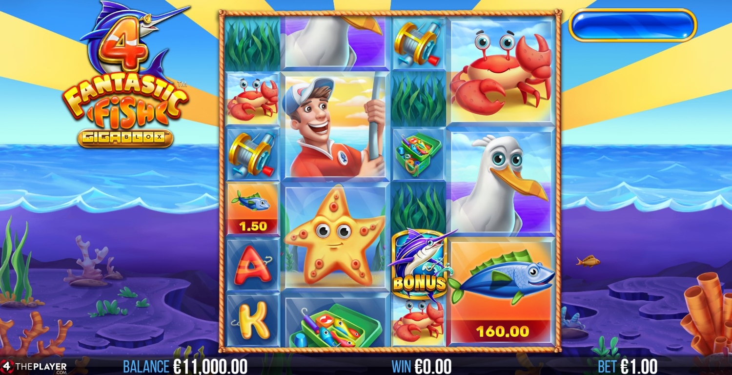 4 Fantastic Fish Gigablox Slot Gameplay