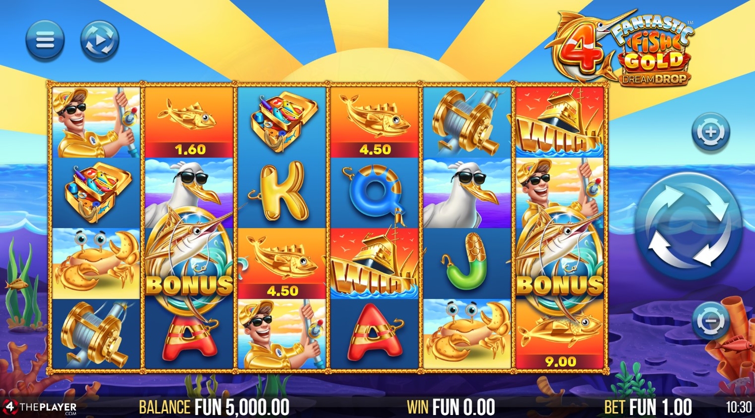 4 Fantastic Fish Gold Dream Drop Slot Gameplay