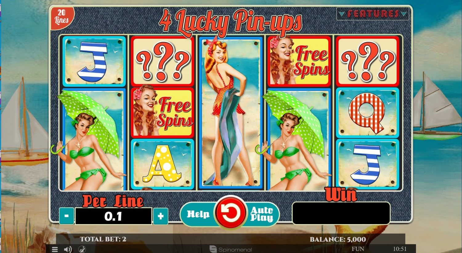 4 Lucky Pin-ups Slot Gameplay
