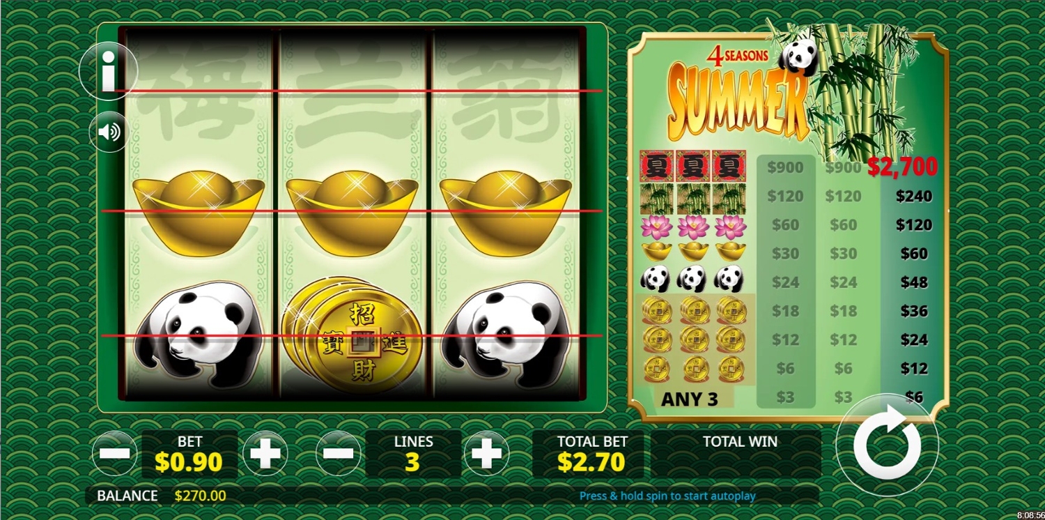 4 Seasons: Summer Slot Gameplay