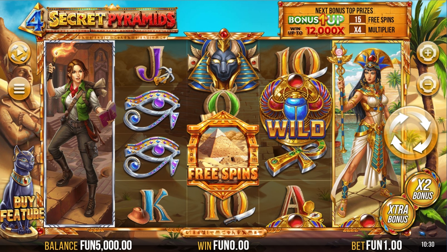 4 Secret Pyramids Slot Gameplay