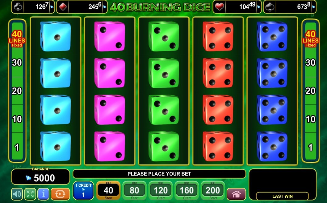 40 Burning Dice Slot Gameplay