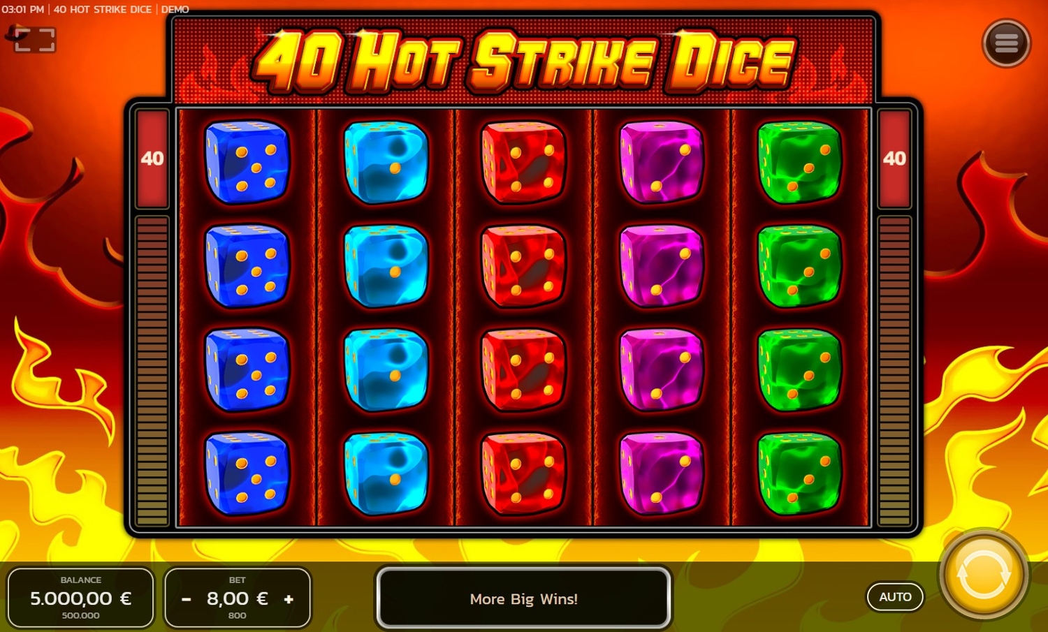 40 Hot Strike Dice Slot Gameplay