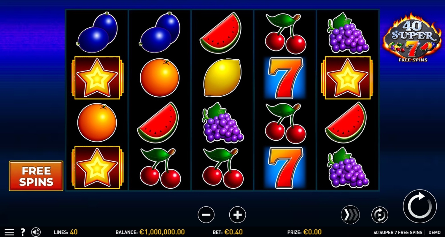 40 Super 7 Free Spins Slot Gameplay