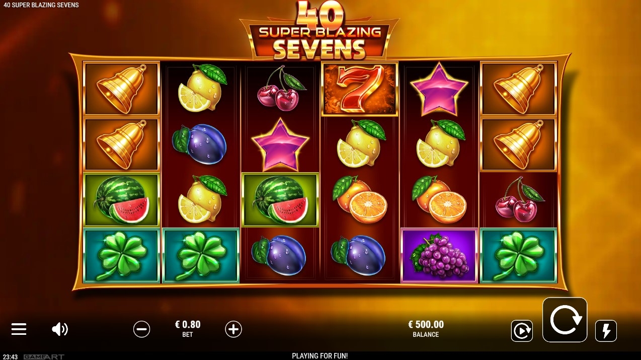 40 Super Blazing Sevens Slot Gameplay
