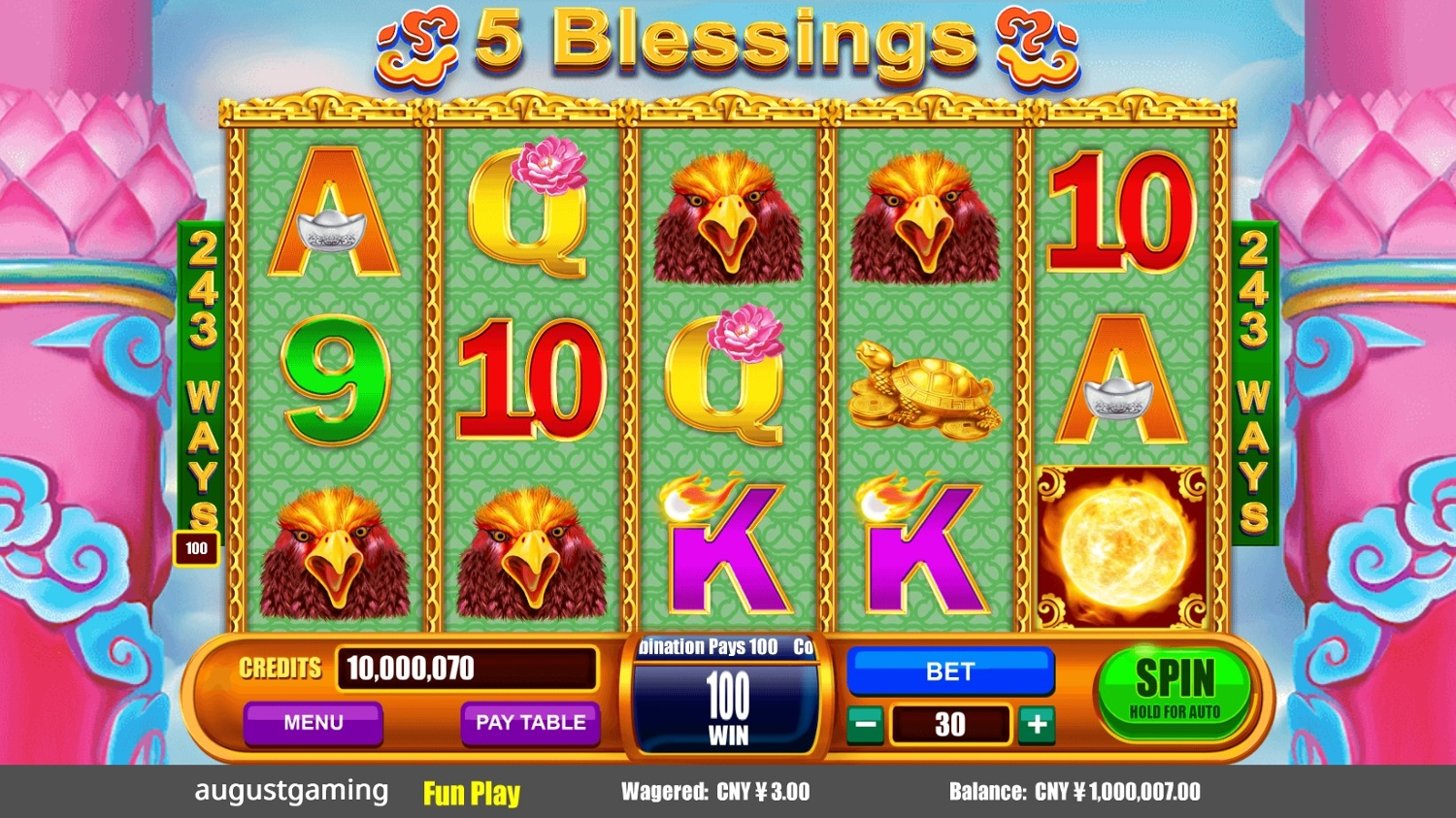 5 Blessings Slot Gameplay