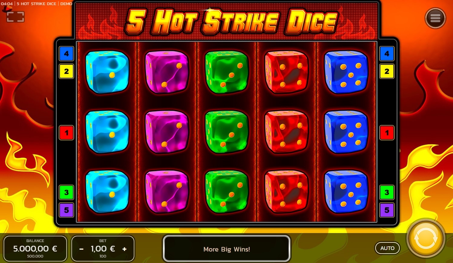 5 Hot Strike Dice Slot Gameplay