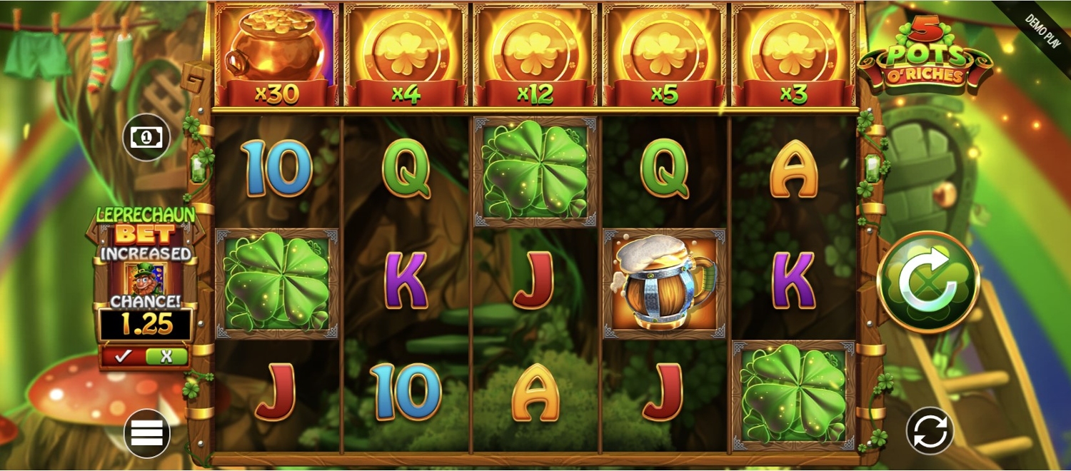 5 Pots O'Riches Slot Gameplay