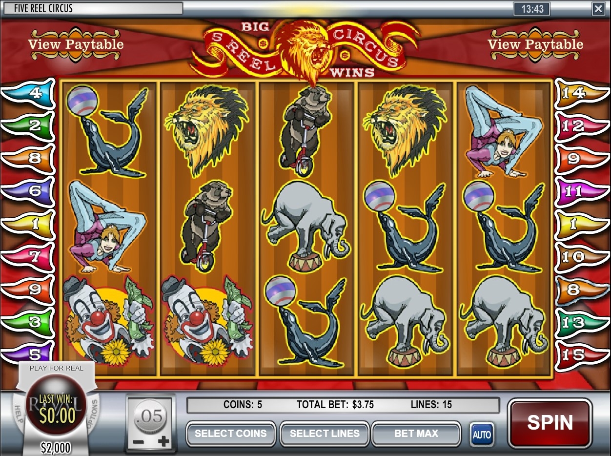 5 Reel Circus Slot Gameplay