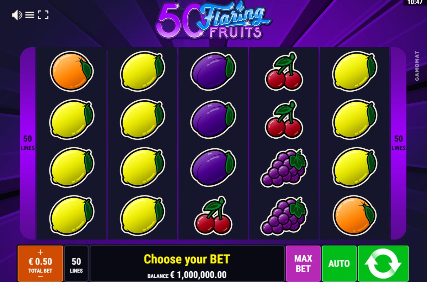 50 Flaring Fruits Slot Gameplay