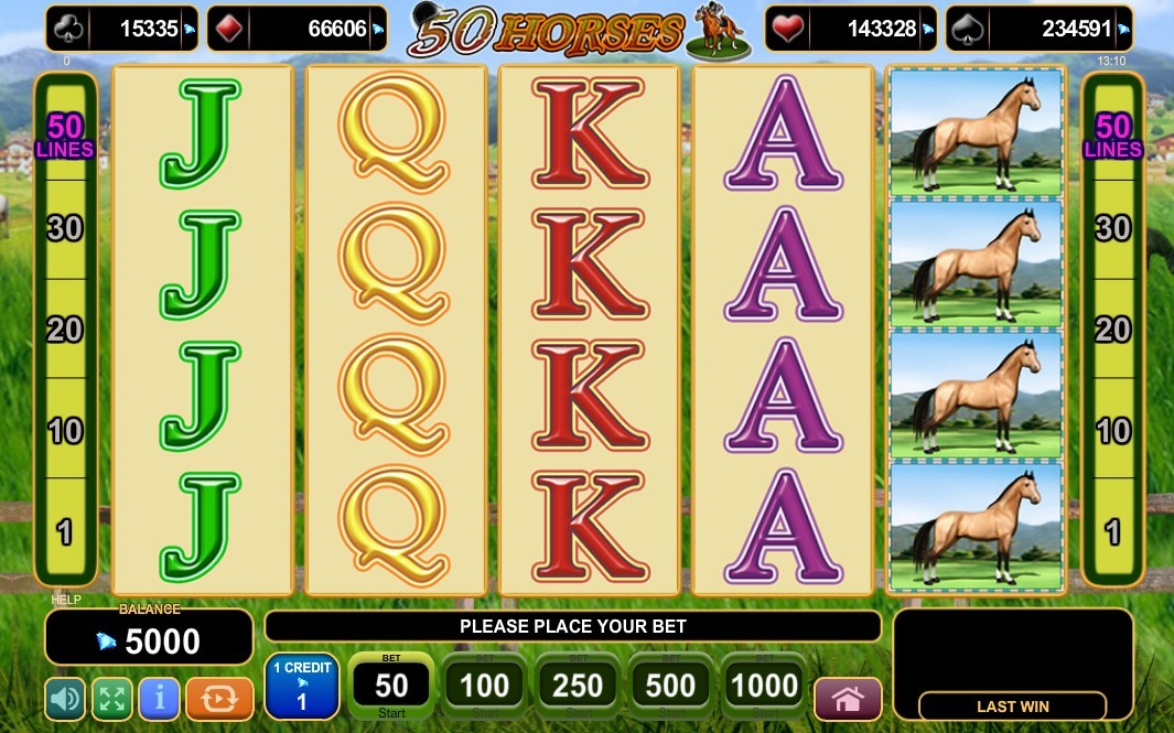 50 Horses Slot Gameplay