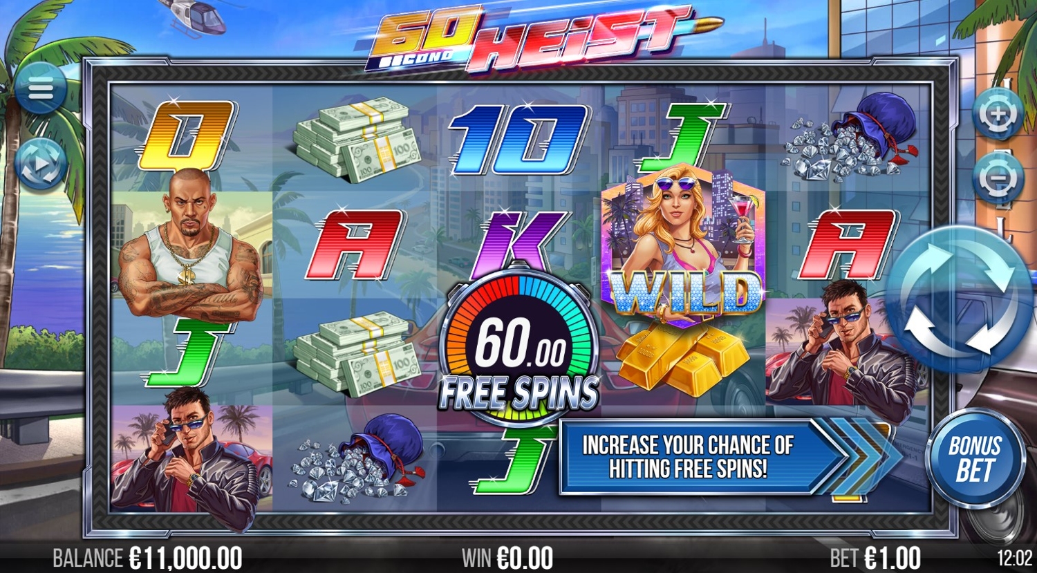 60 Second Heist Slot Gameplay
