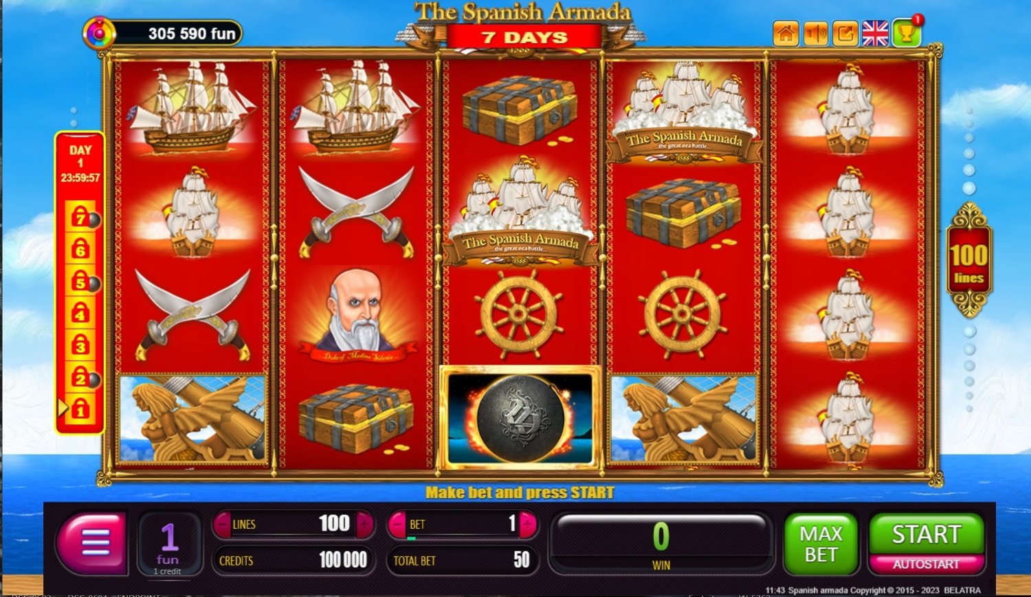 7 Days Spanish Armada Slot Gameplay