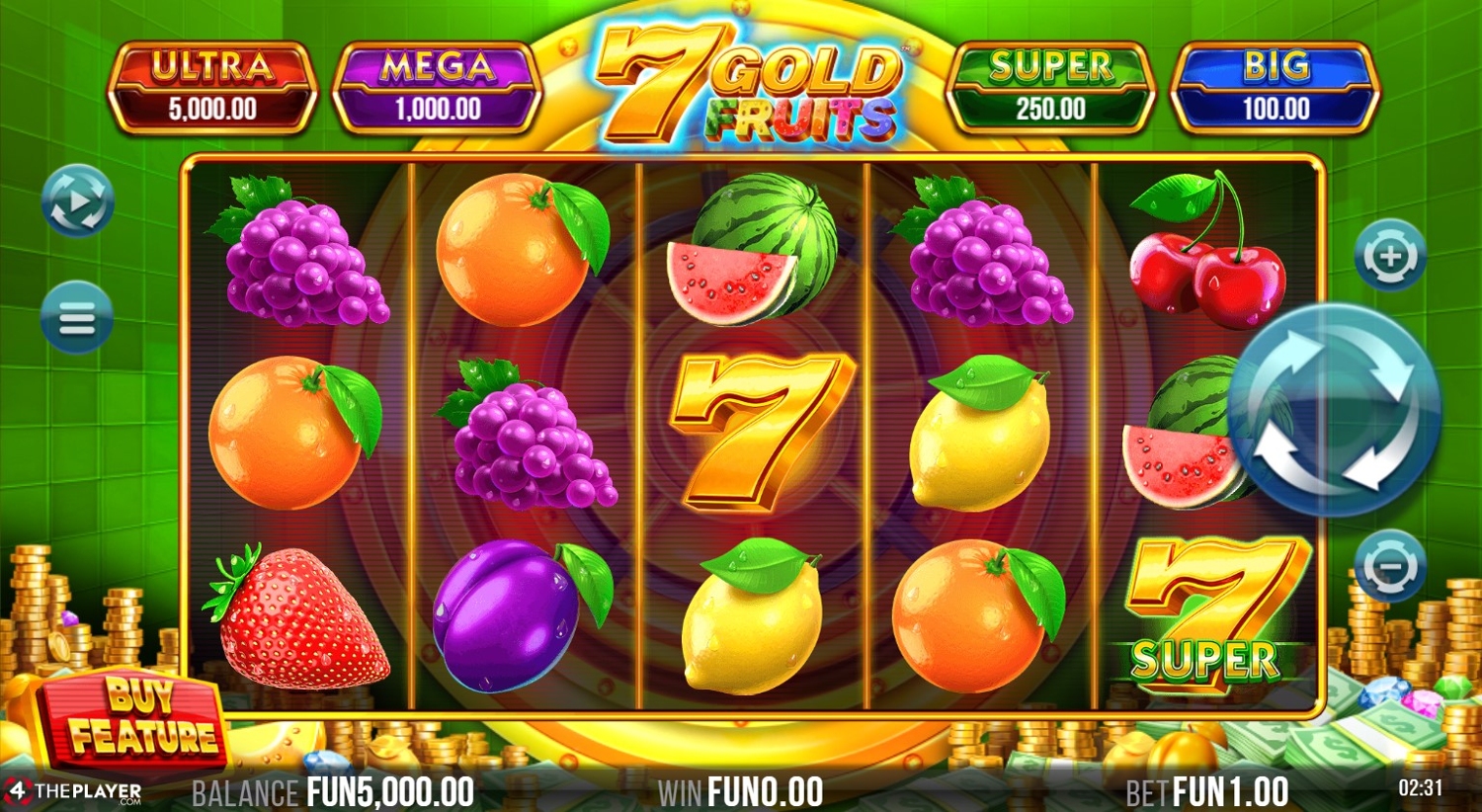 7 Gold Fruits Slot Gameplay