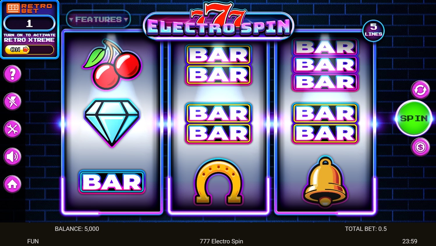 777 Electro Spin Slot Gameplay