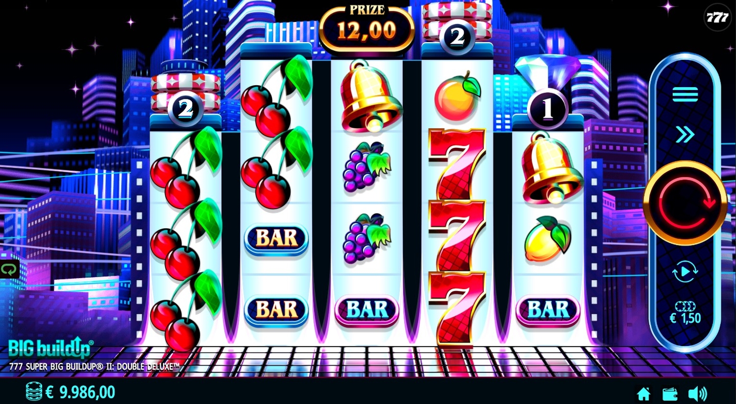 777 Super BIG BuildUp II Double Deluxe Slot Gameplay