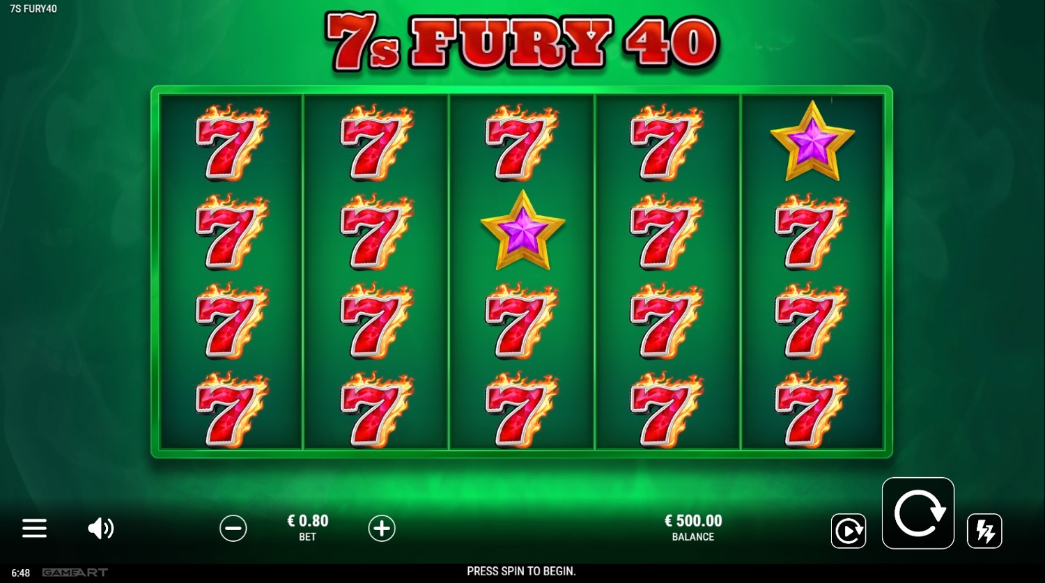 7s Fury 40 Slot Gameplay