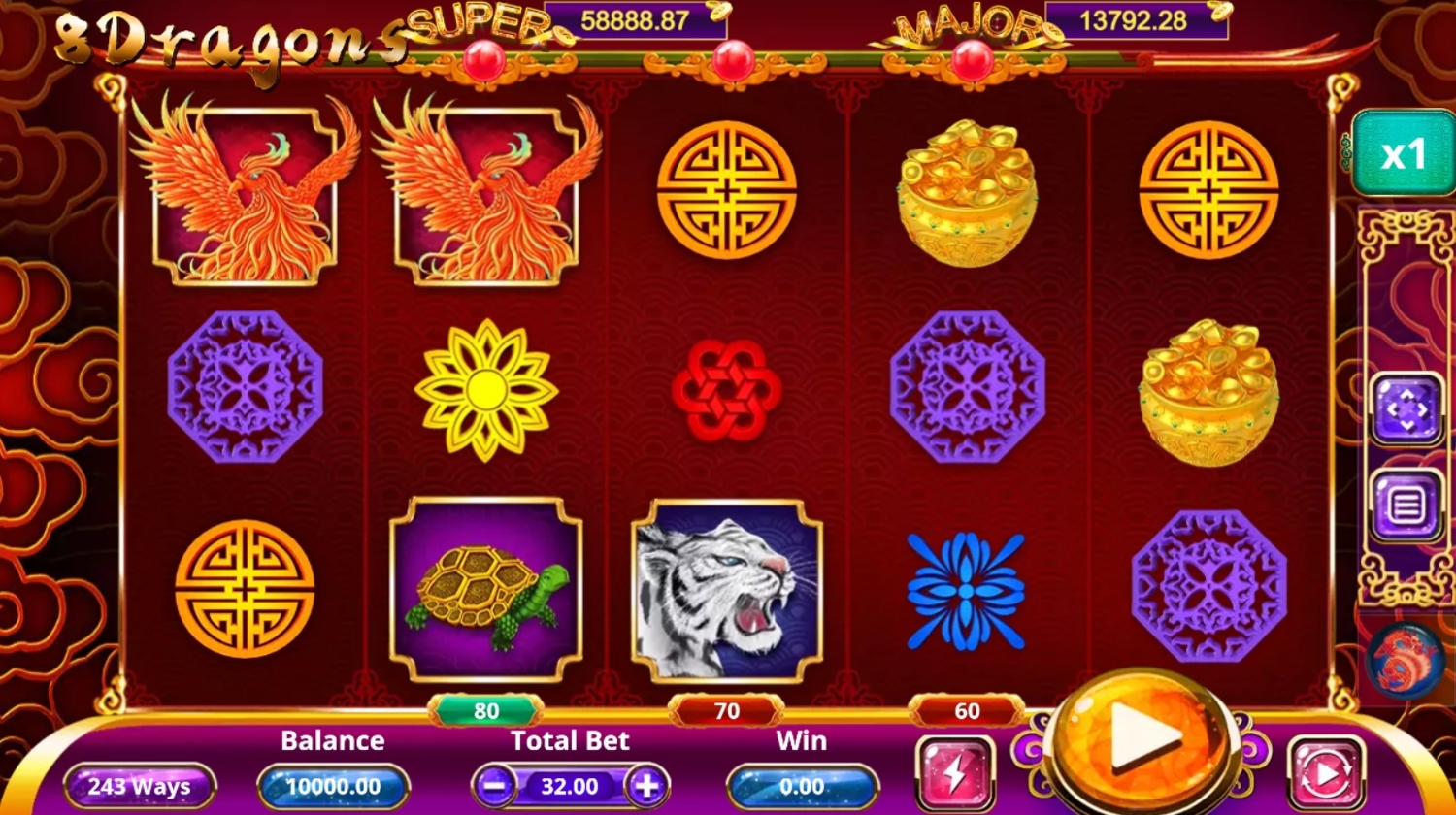 8 Dragons (Triple Profits Games) Slot Gameplay