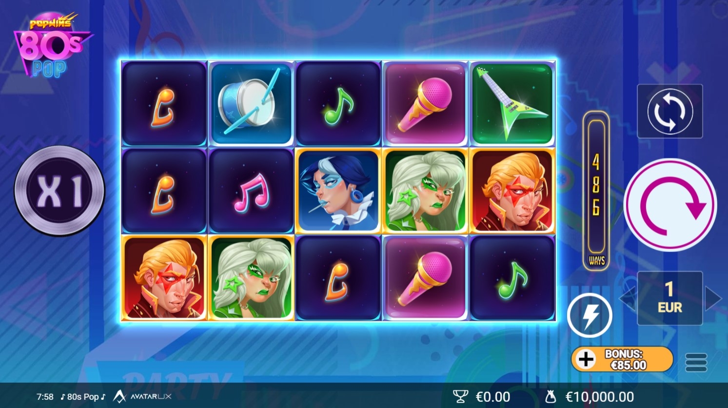 80sPop Slot Gameplay