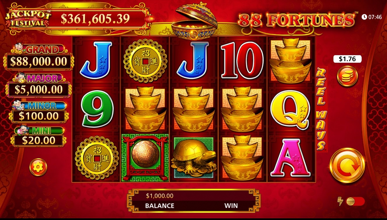 88 Fortunes Jackpot Festival Slot Gameplay