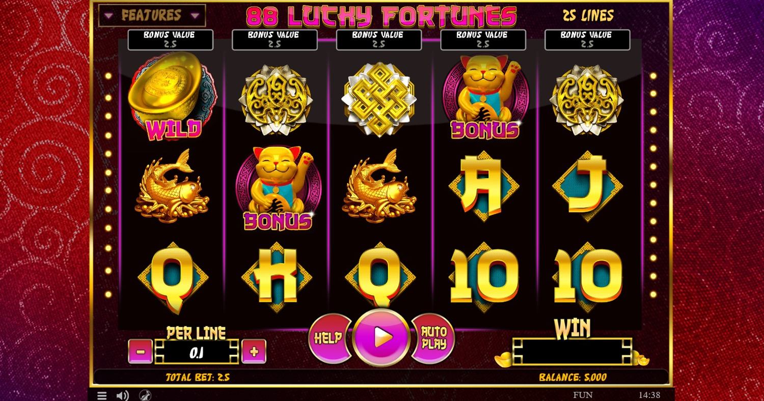 88 Lucky Fortunes Slot Gameplay